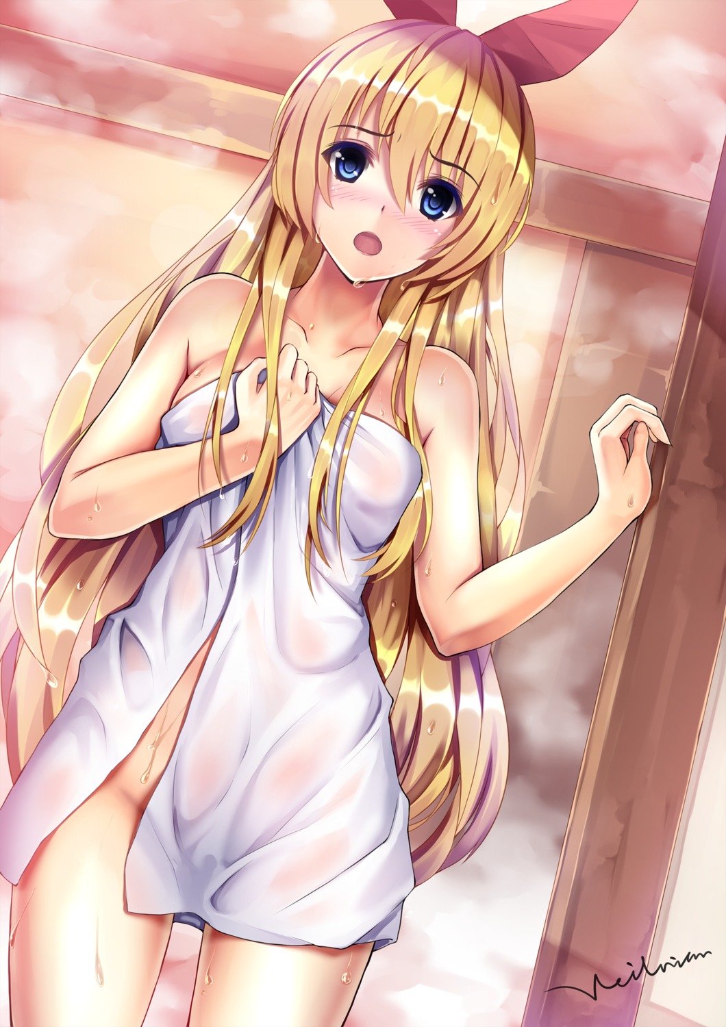 Veilrain Nisekoi Kirisaki Chitoge Bathing Naked Towel Yande Re